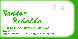 nandor mihalko business card